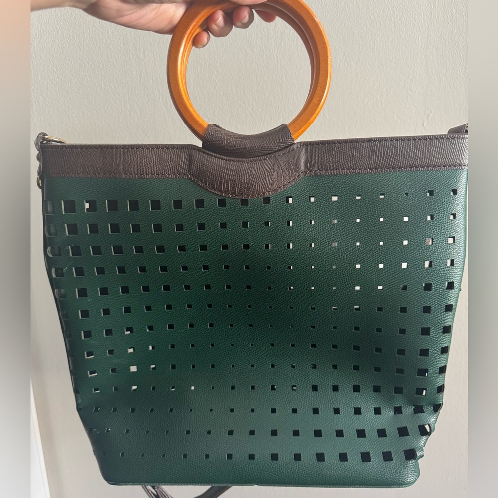 The Frankie Shop Perforated Top Handle Bag with Strap